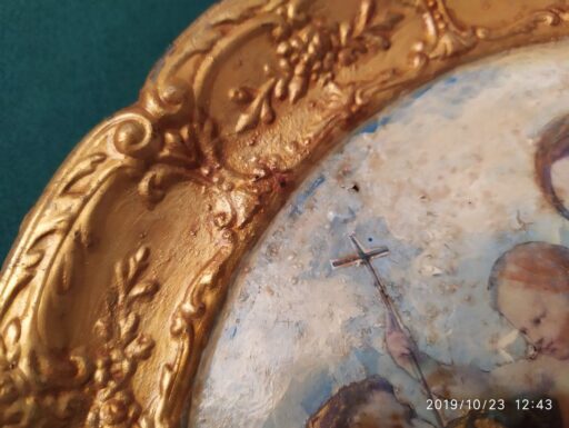 Dipinto olio su piatto primi 900