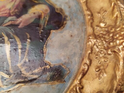 Dipinto olio su piatto primi 900