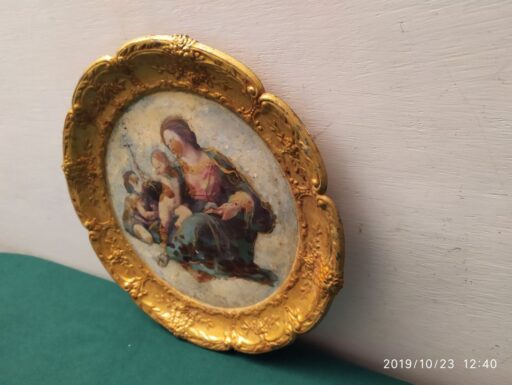 Dipinto olio su piatto primi 900