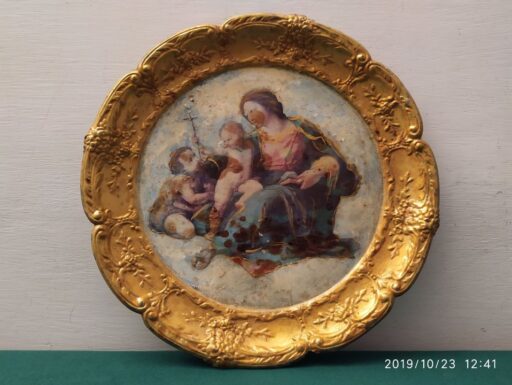Dipinto olio su piatto primi 900
