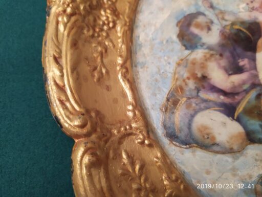 Dipinto olio su piatto primi 900