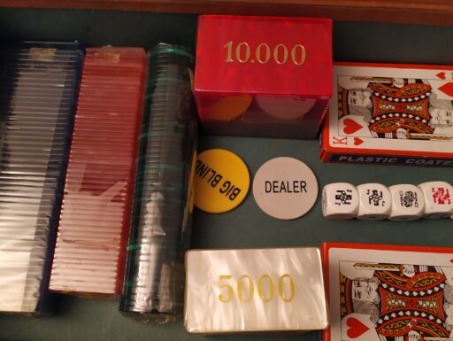 Scatola poker rivestita in cuoio