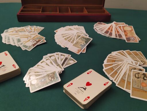 Scatola legno fiches vecchie lire – anni 70