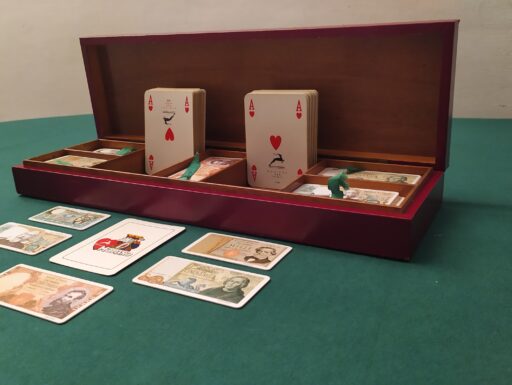 Scatola legno fiches vecchie lire – anni 70