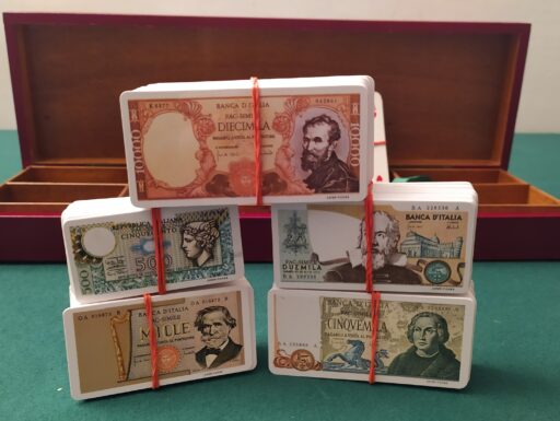 Scatola legno fiches vecchie lire – anni 70