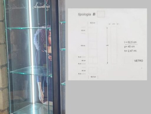 Set vetrine di diverse dimensioni, illuminate led