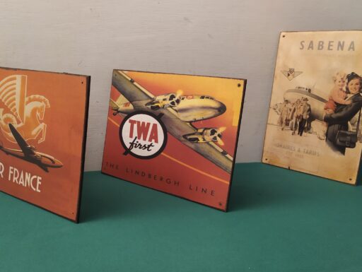 Targhe legno airline-vintage twa-sabena-air france