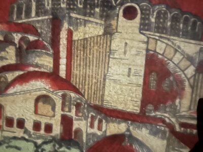 Arazzo antico con cornice
