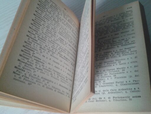 Stradario roma d’epoca