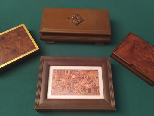 Scatole legno 2^ meta’ del secolo scorso