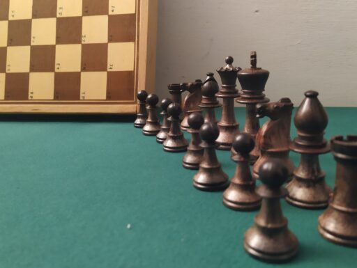 Scacchiera legno cassetto pedine dama