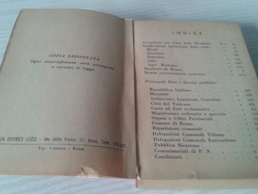 Stradario roma d’epoca