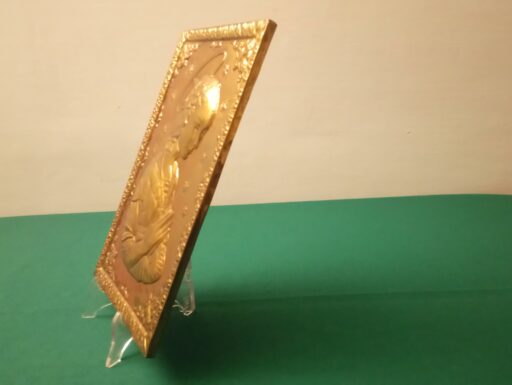 Madonna legno ceramica ottone d’epoca