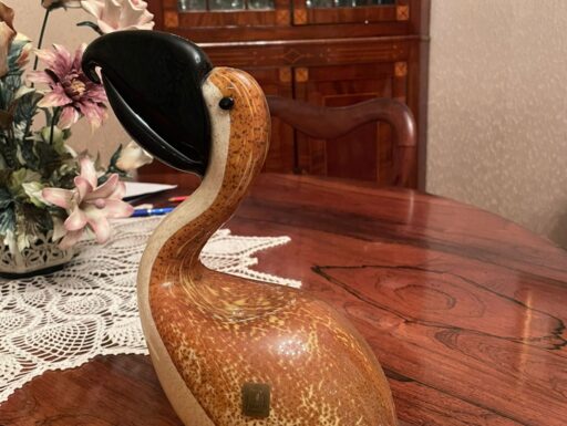 Pellicano in vetro di murano by oscar zanetti