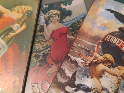 L’arte nella pubblicità antica-targhe legno e ferro