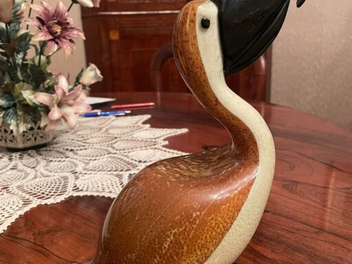 Pellicano in vetro di murano by oscar zanetti