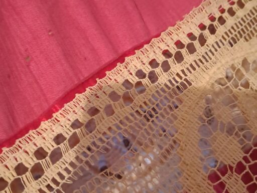 Coperta antiquariato pizzo e seta