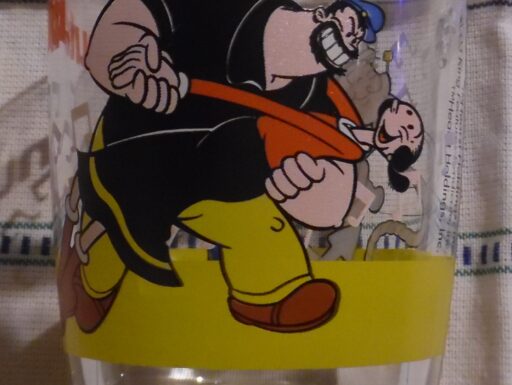 Bicchiere da collezione nutella popeye ancore anno 2003