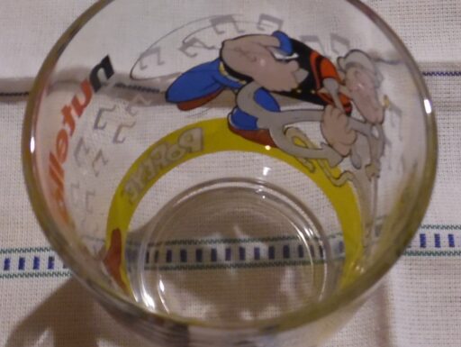 Bicchiere da collezione nutella popeye ancore anno 2003