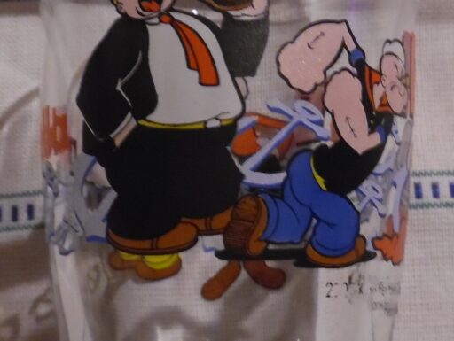 Bicchiere da collezione nutella popeye famiglia anno 2003