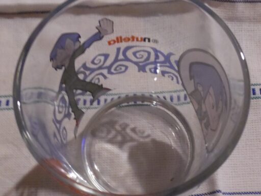 Bicchiere da collezione nutella monster allegry anno 2006