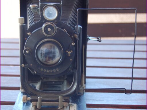 Antica grande macchina fotografica lastre tenax x esposizione