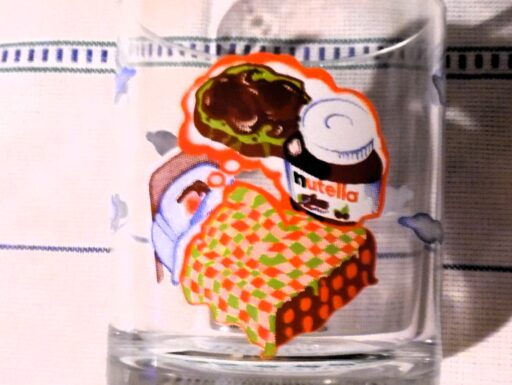 Bicchiere da collezione nutella 1998 serie nuvole