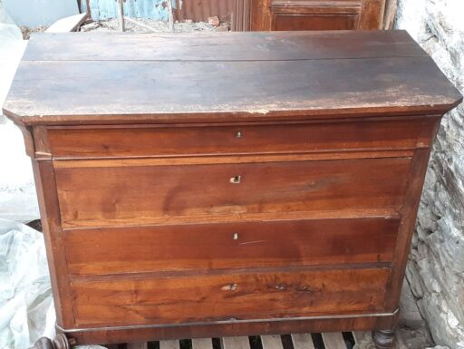 Antico como’ cassettone 4 cassetti in noce da restaurare