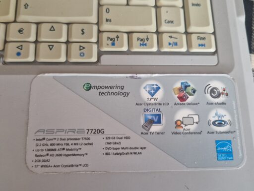 Computer portatile asus aspire 7720g