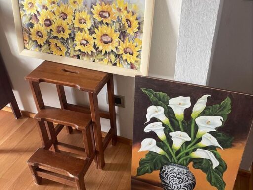 Due quadri stile campagna country girasoli