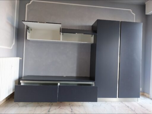 Mobile tv e parete attrezzata grigio antracite