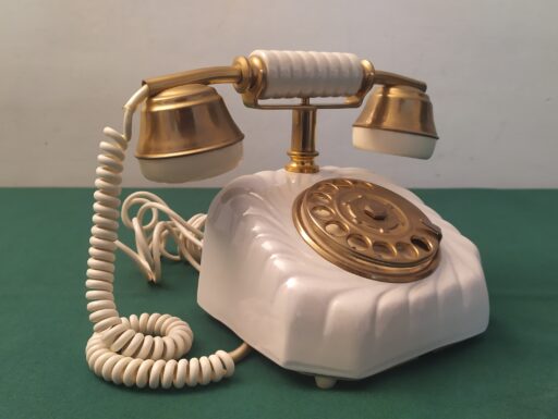 Telefono in ceramica bianca da tavolo (raro)