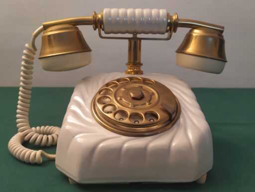 Telefono in ceramica bianca da tavolo (raro)