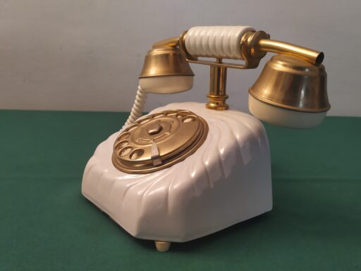Telefono in ceramica bianca da tavolo (raro)