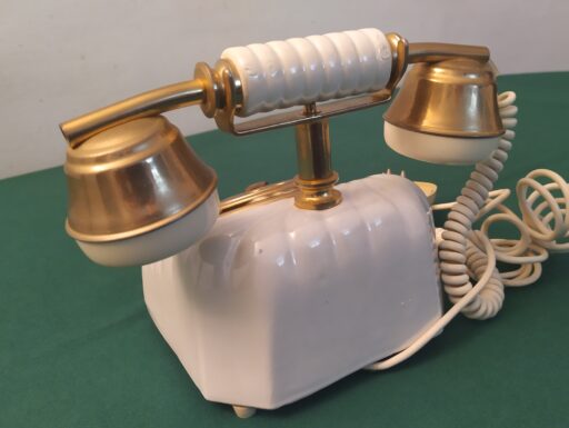 Telefono in ceramica bianca da tavolo (raro)