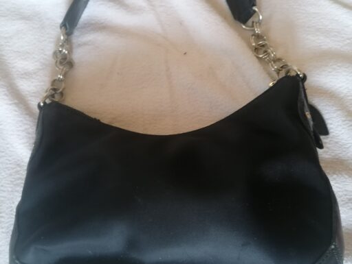 Borsa mezzaluna tessuto nera united color of benetton