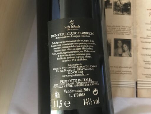 Montepulciano d’abruzzo bottiglia magnum