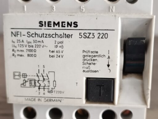 Siemens differenziale salvavita 2p+n 25a 220v