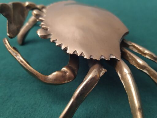 Scorpione granchio e placca ottone