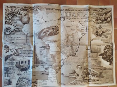 Mappa del brasile vintage 1938
