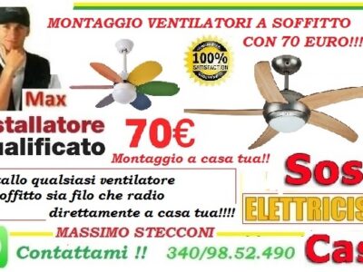 Montaggio ventilatore a soffitto roma prenestino