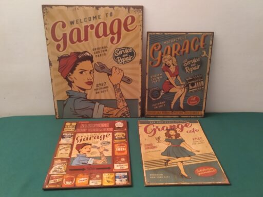 Targhe in legno pubblicita' d'epoca officine e caffetterie