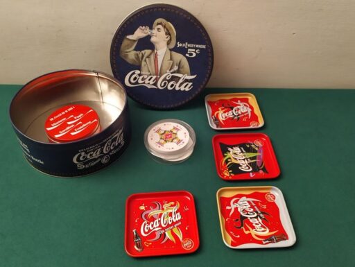 Coca cola-carte rotonde da poker e sottobicchieri coca cola