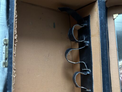 Beauty case/valigetta vintage, in pelle nera