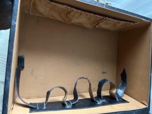 Beauty case/valigetta vintage, in pelle nera