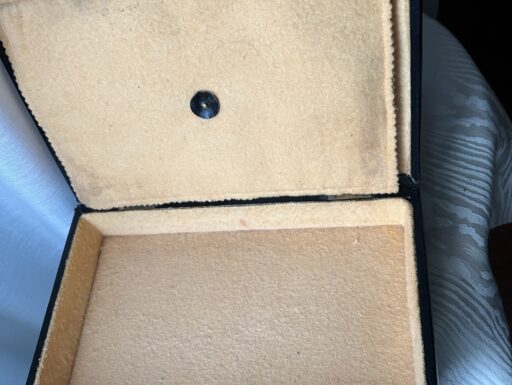 Beauty case/valigetta vintage, in pelle nera