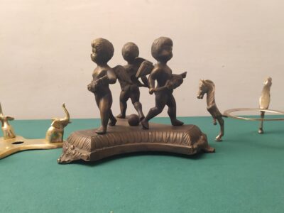 Trittici d'epoca in bronzo e ottone