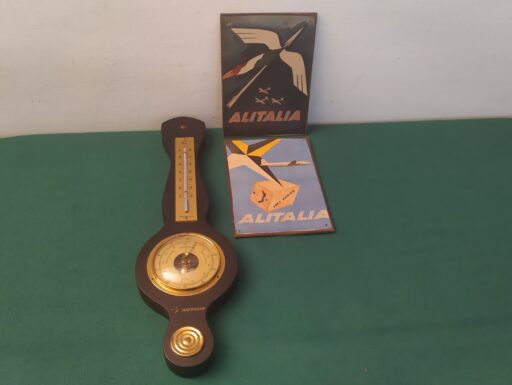 Alitalia-barometro legno e targhe legno
