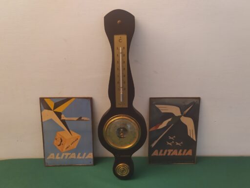 Alitalia-barometro legno e targhe legno