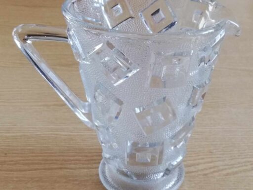 Vaso trasparente vintage arte di murano,anni 70